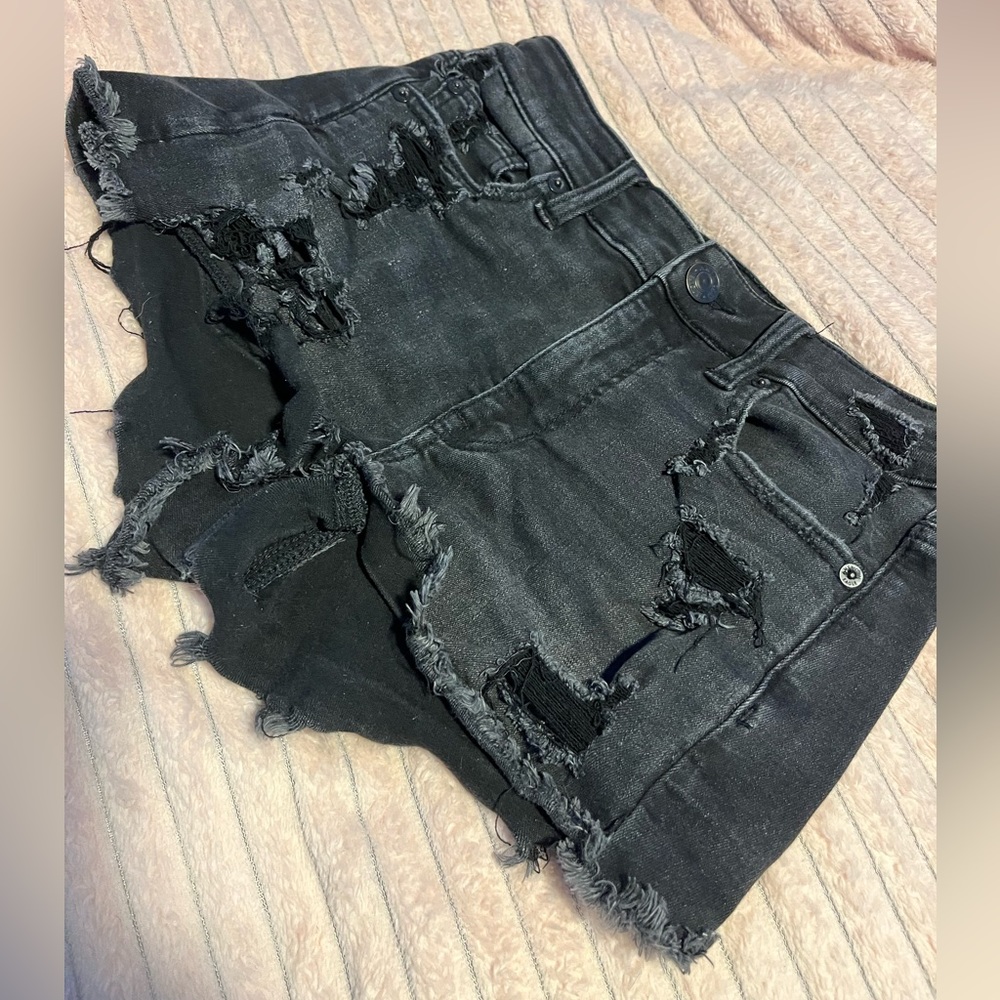 American Eagle next level stretch denim black shorts